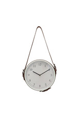 Plastic Hanging Wall Clock w/ Adjustable Leather Strap DF8765