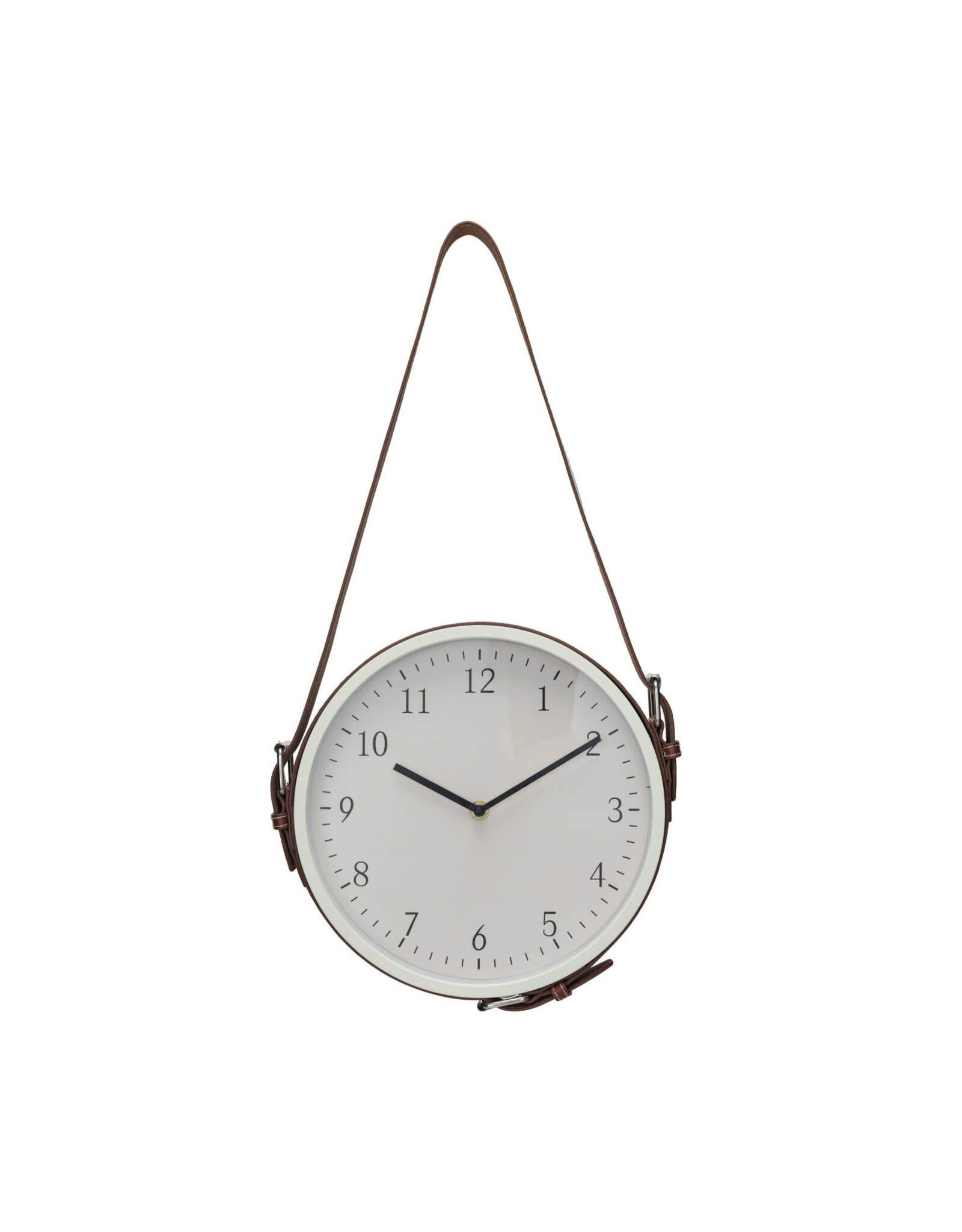 Plastic Hanging Wall Clock w/ Adjustable Leather Strap DF8765