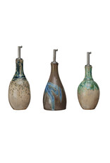 10 oz. Stoneware Oil Cruet, 3 Styles Each DF9605A