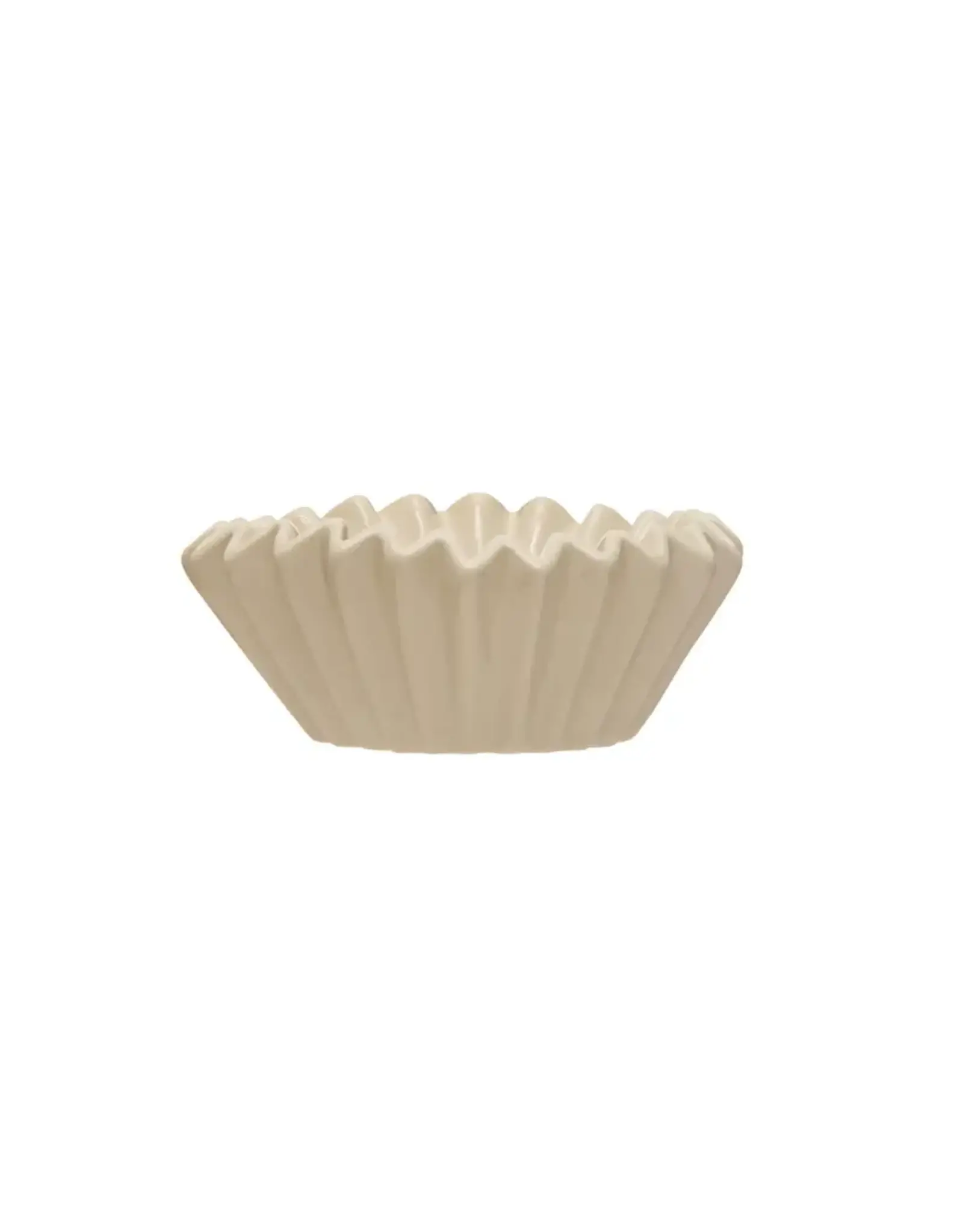 Stoneware Fluted Bowl, White DF7353