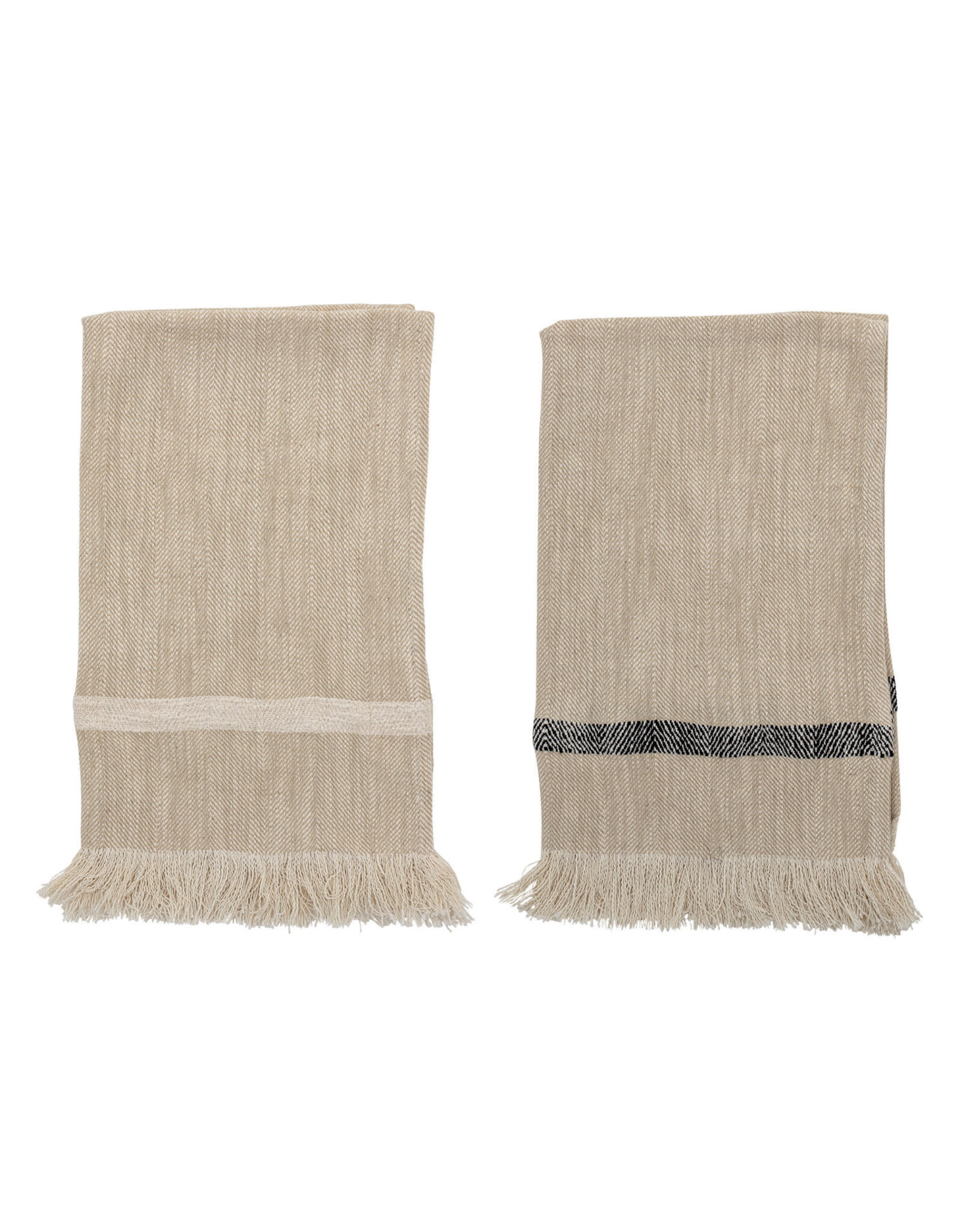 Striped Tea Towels with Fringe, Set of 2 Each AH1523