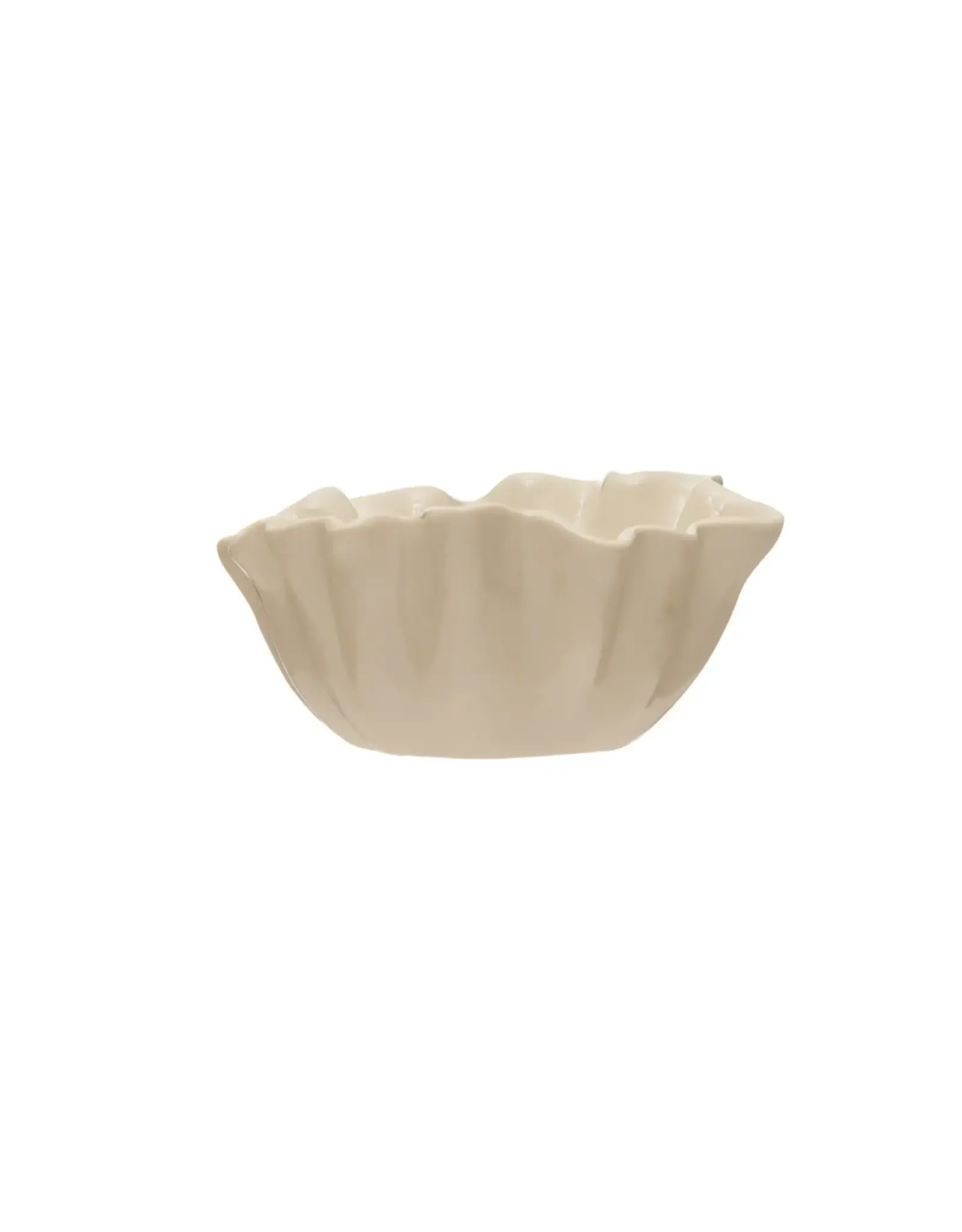 Stoneware Fluted Bowl, White DF7352