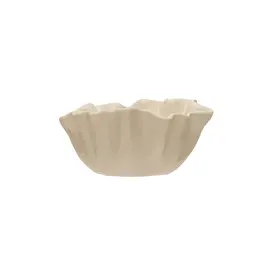 Stoneware Fluted Bowl, White DF7352