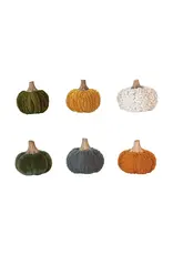 Cotton Blend Bouclé/Velvet Pumpkin w/ Wood Stem, 6 Styles each CF3785A