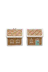 2-1/4"H Ceramic Gingerbread House Salt & Pepper Shakers, Multi Color, Set of 2 XS3780