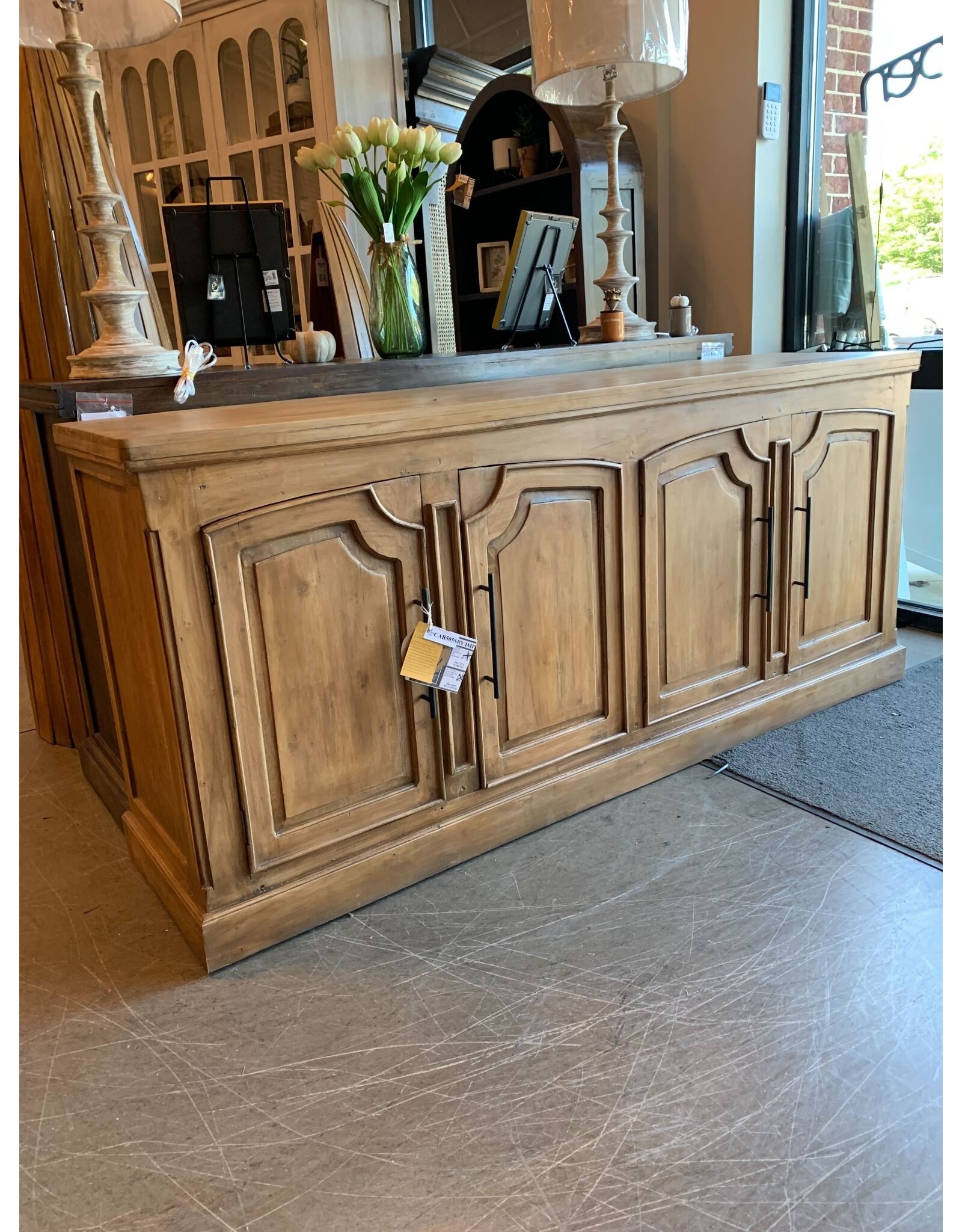 CAB505 Early American Credenza 4Doors 78.7x20.1x35.3"H