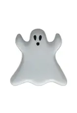 Stoneware Ghost Shaped Plate, Matte White & Black HX1893