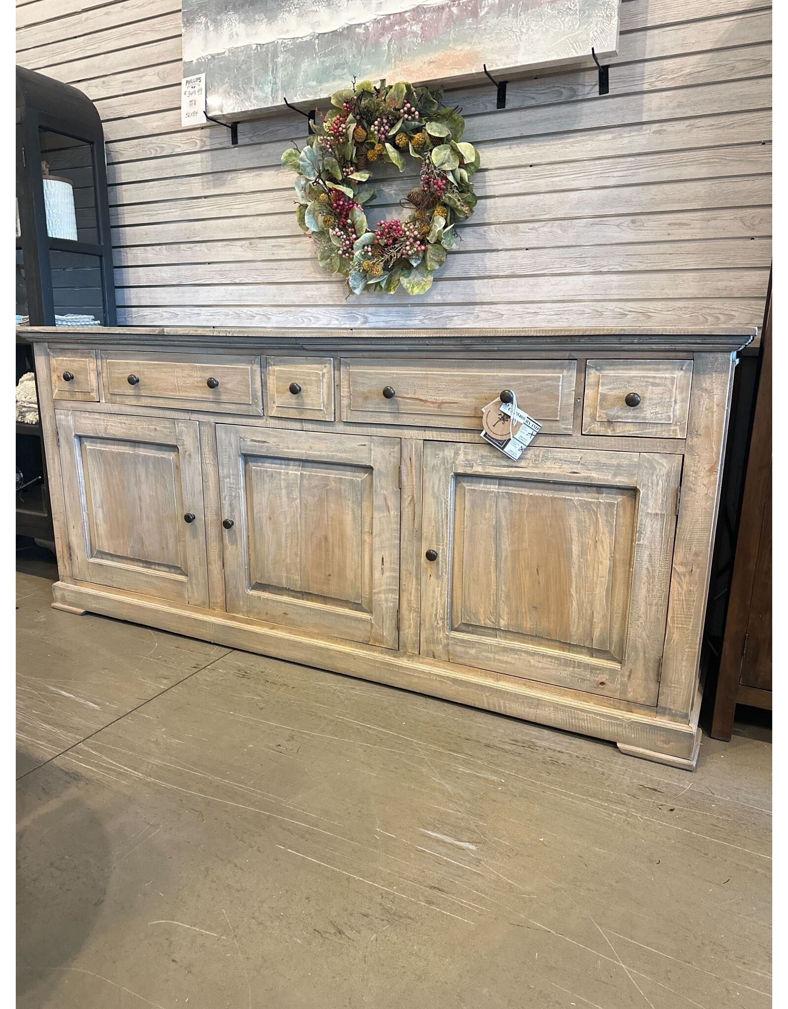 CAB546 Oversized Credenza 3Doors 5Drw w/RG 86.6x21.6x39.2"H