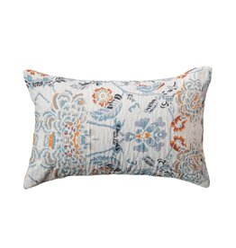 14"L x 9"H Cotton Voile Printed Lumbar Pillow DF9462