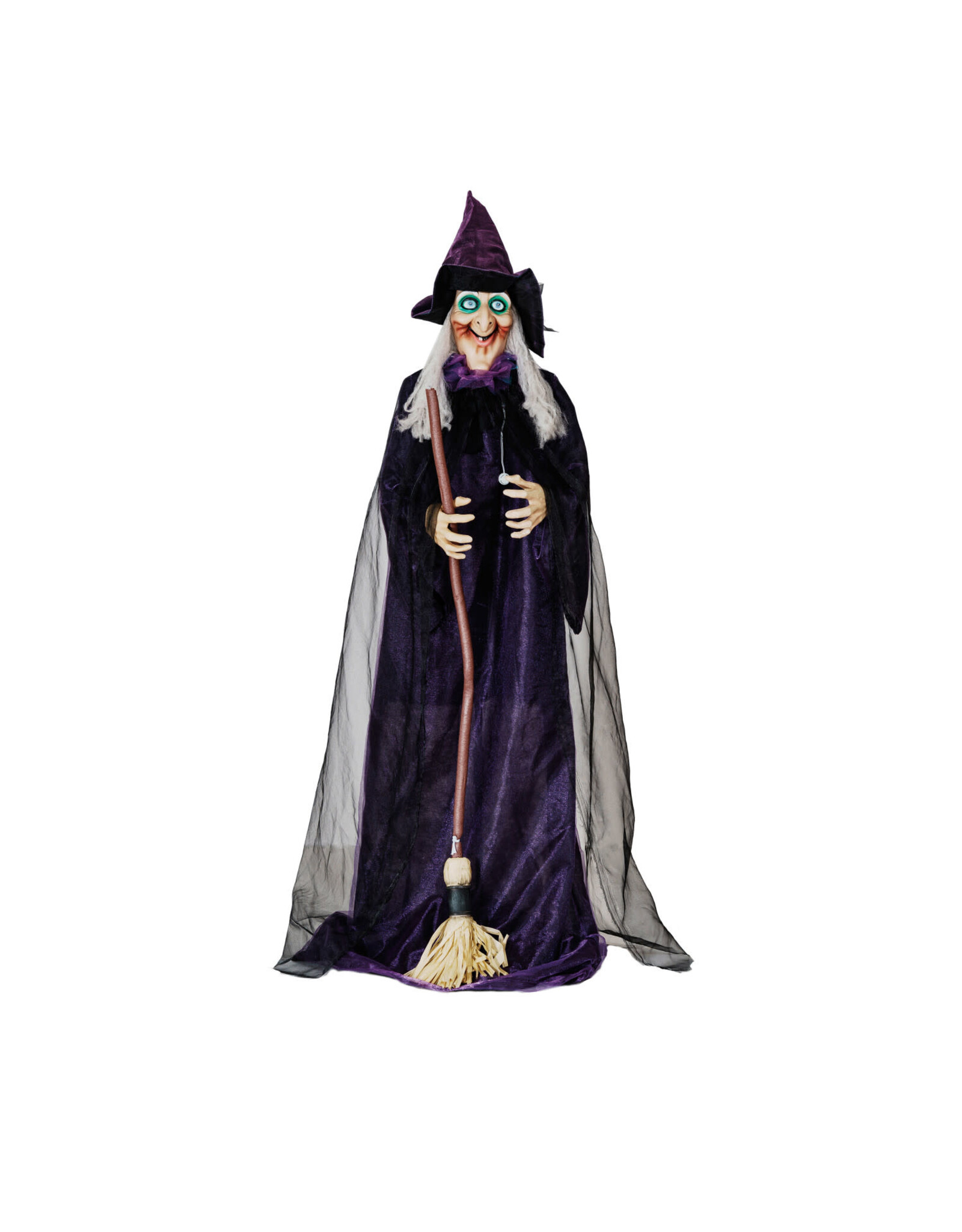 HX1867 49-1/4"L x 5"W x 72"H Fabric & Plastic Witch w Lights & Sound