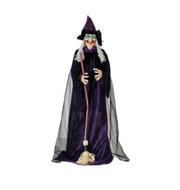 HX1867 49-1/4"L x 5"W x 72"H Fabric & Plastic Witch w Lights & Sound