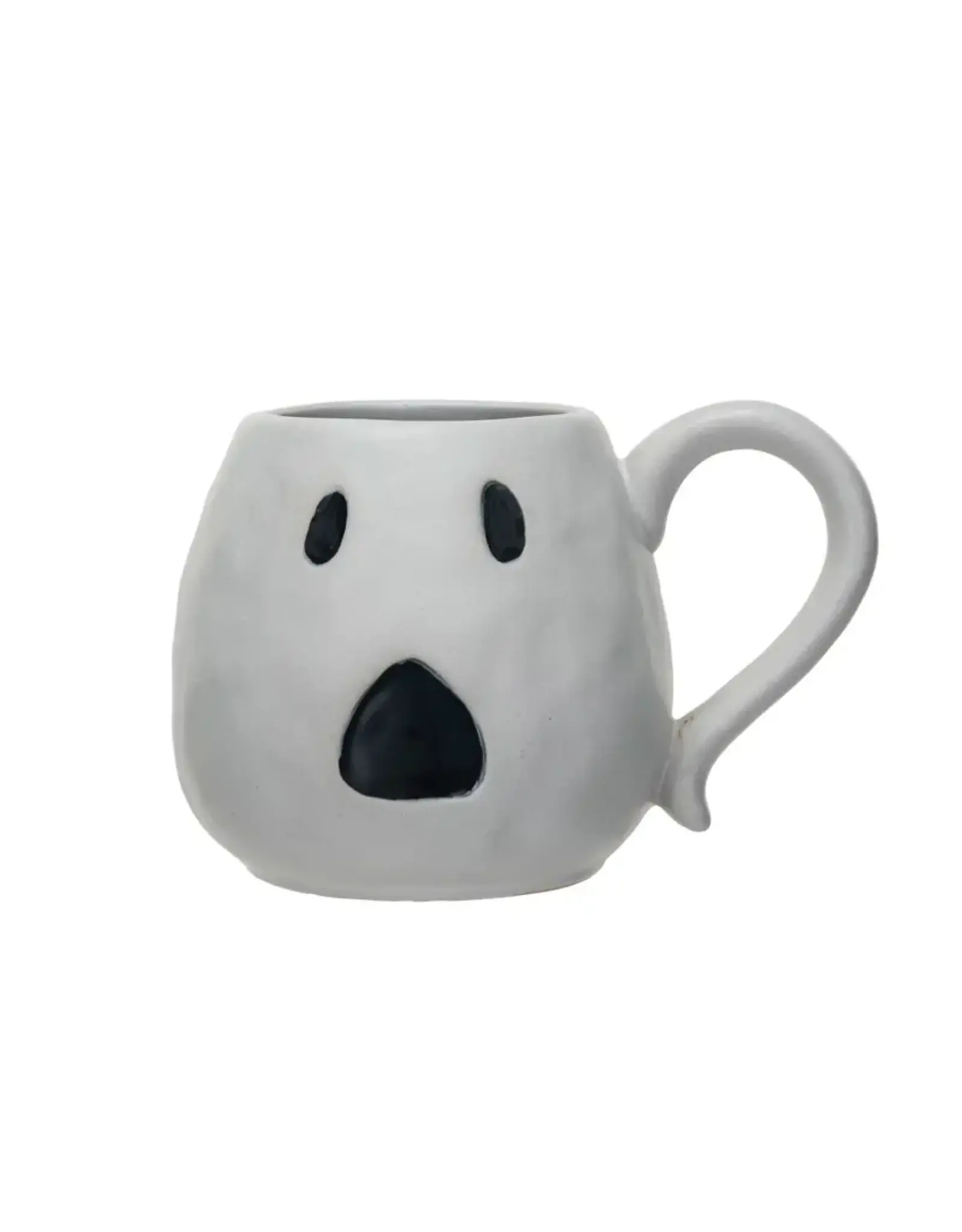 HX1892 4-1/2" Round x 4"H 16 oz. Stoneware Ghost Mug