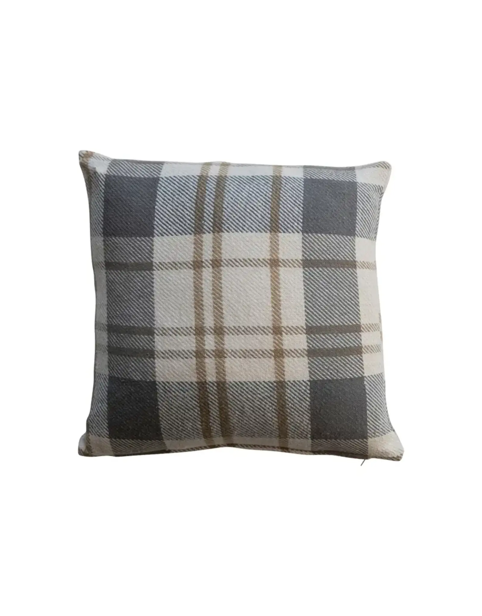 XS5762 20"Sq Brushed Cotton Flannel Pillow, Multi Color Plaid