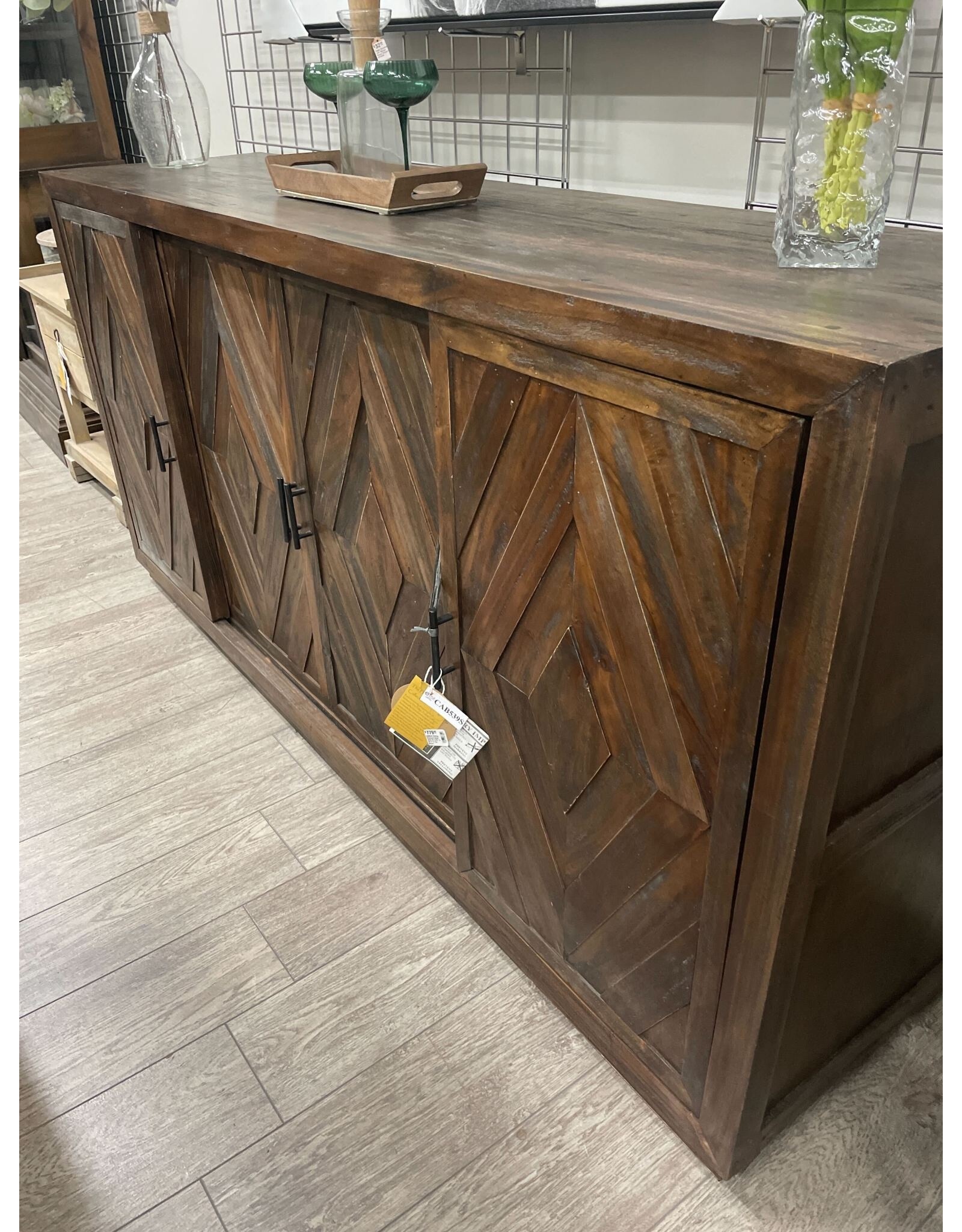 CAB539 Sliding Diamond Sdbd 4drs 78.7x20.1x38.2"H