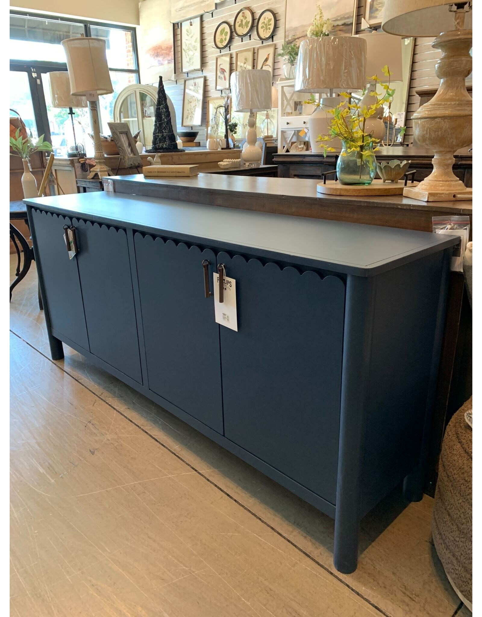 2561 JAZMINE 4 DR DARK BLUE CONSOLE 75-1/2 x 17-3/4 x 32-3/4