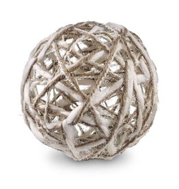 6 Inch Cream and Tan Yarn Ball Ornament  53637B