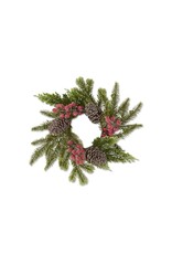 13 Inch Glittered Icy Mixed Pine Candle Ring 55120B
