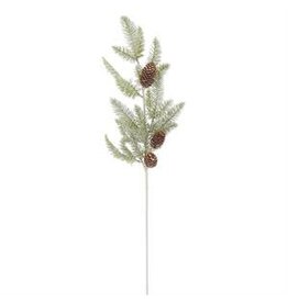 32 Inch Soft Green Pine Stem w/Pinecones  55222A