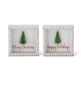 6 Inch Square Holiday Message Signs  2 styles, each  55506A