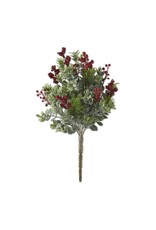 14 Inch Boxwood Pine & Red Berries Bush  55564A