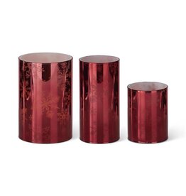 Red Mirrored LED Candles w/Timer 55734A-RD