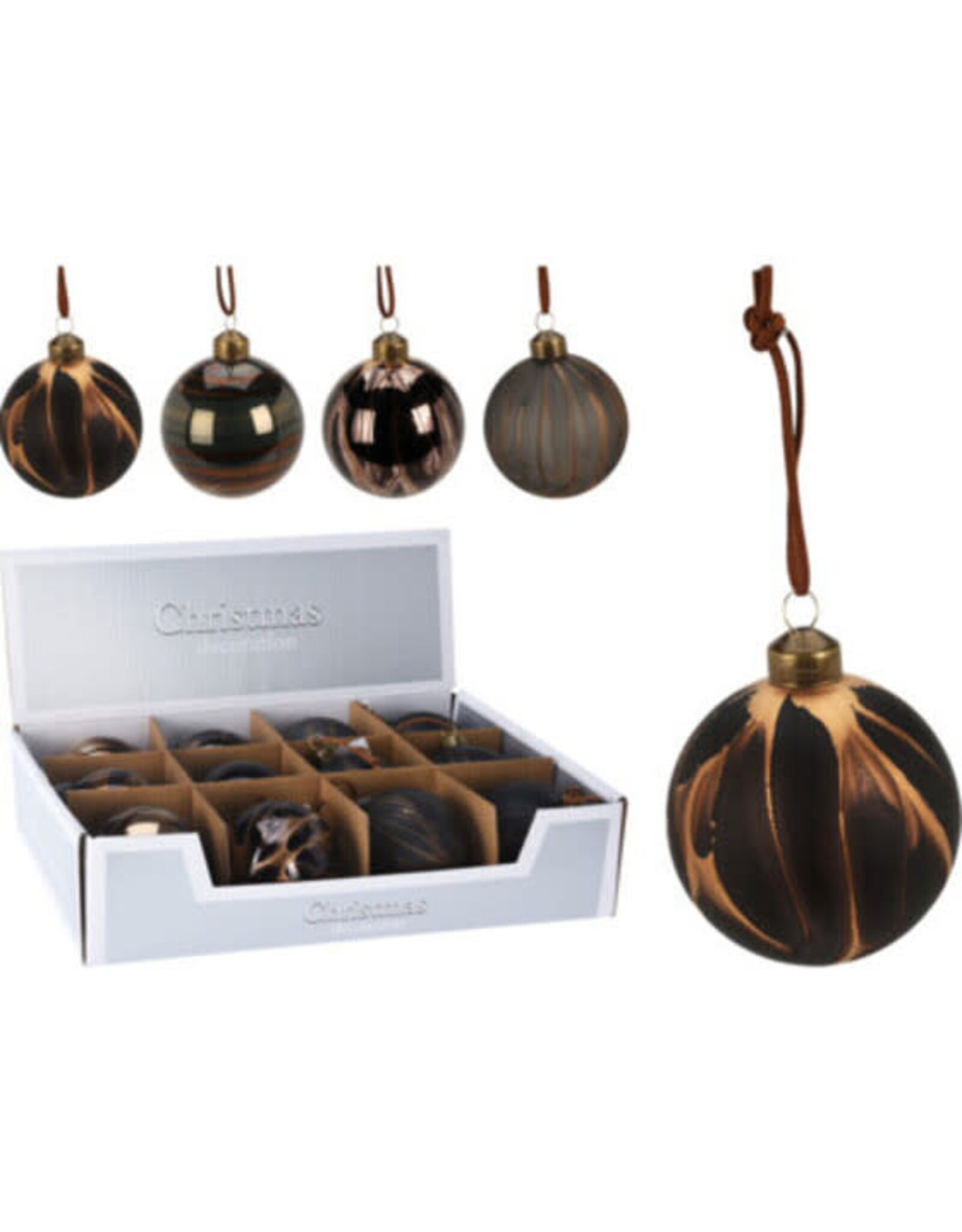 Christmas Ball 80mm Black Marble ABT632700