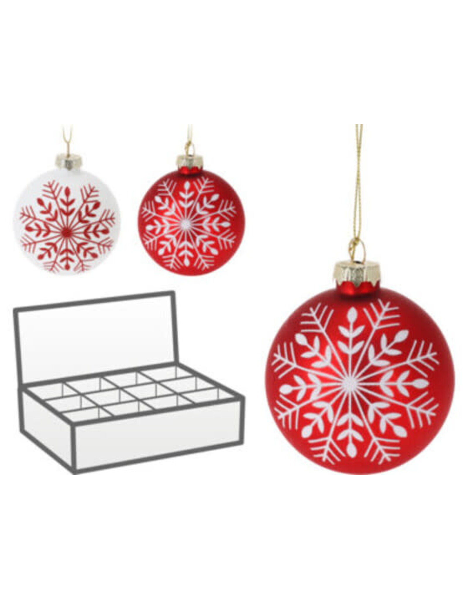 Christmas Ball  80mm 2 styles Snowflake ABT633040