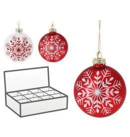 Christmas Ball  80mm 2 styles Snowflake ABT633040