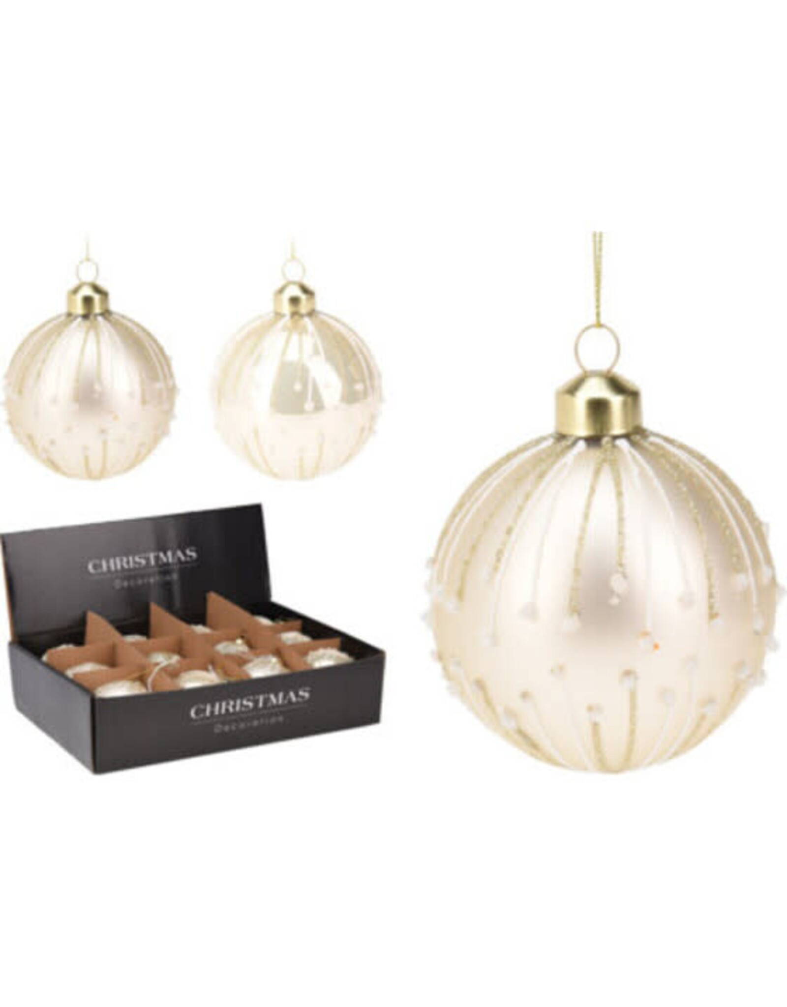 Christmas Ball  80mm 2 styles Colour ABT633050