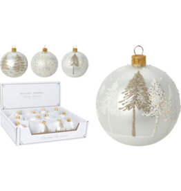 Christmas Ball Tree 80mm 3 styles white AVG115880