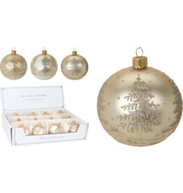 Christmas Ball Tree 80mm 3 styles Gold AVG115910