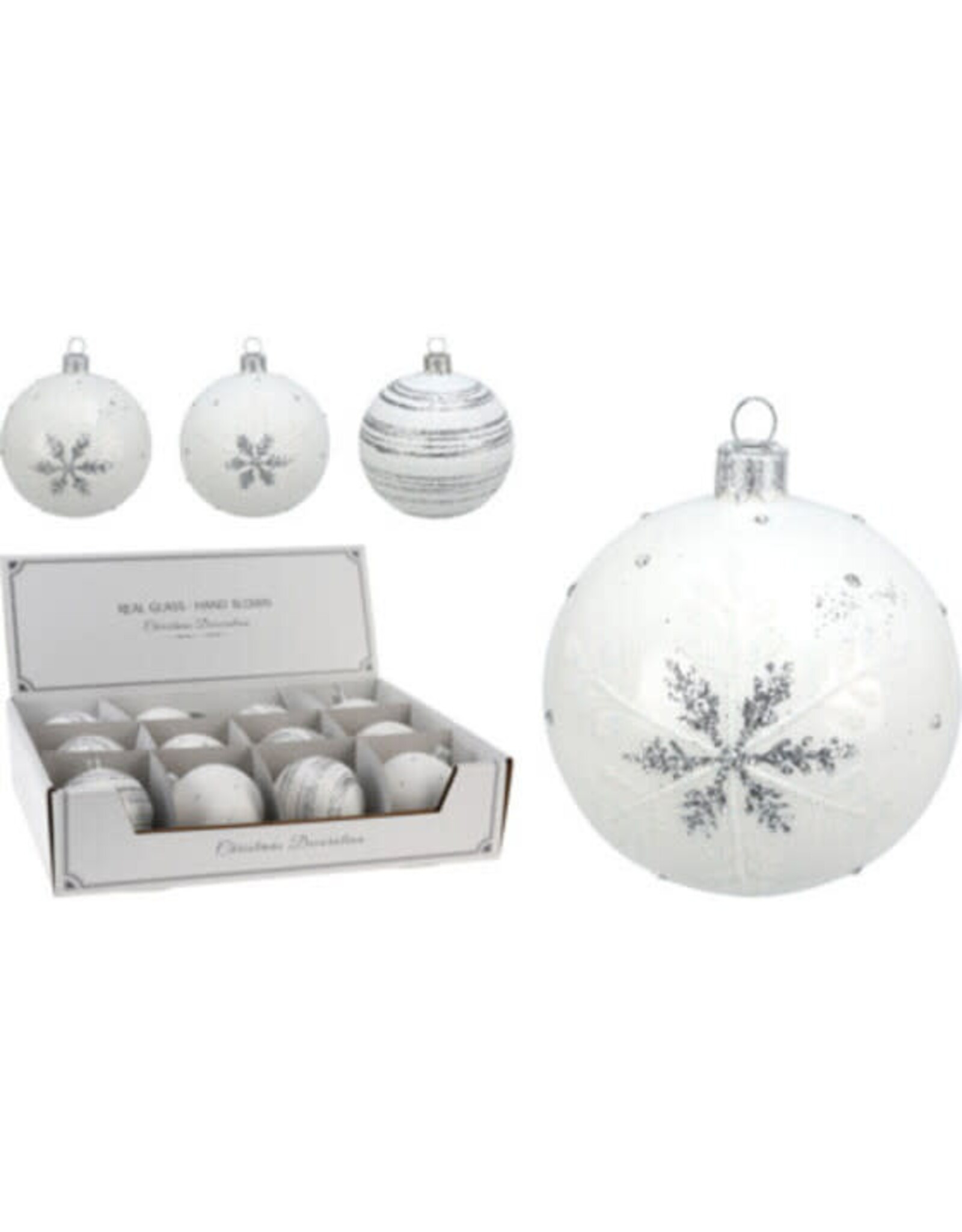 Christmas Ball  80mm White 4 styles AVG118540