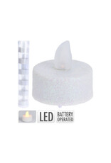 Tealight Led White Glitter 6pc set AX5990640
