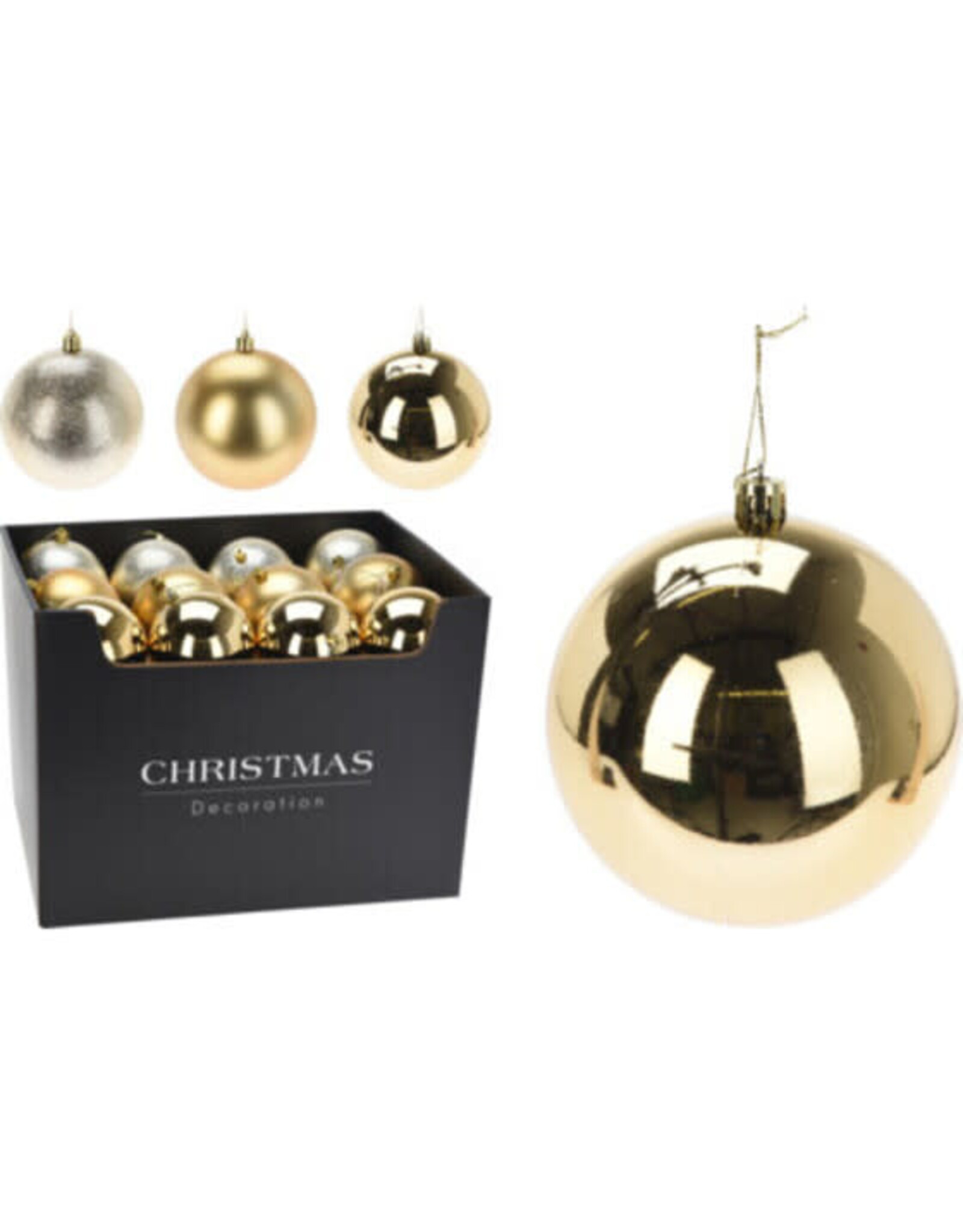 Christmas Ball 100mm Gold 3 styles CAR102000