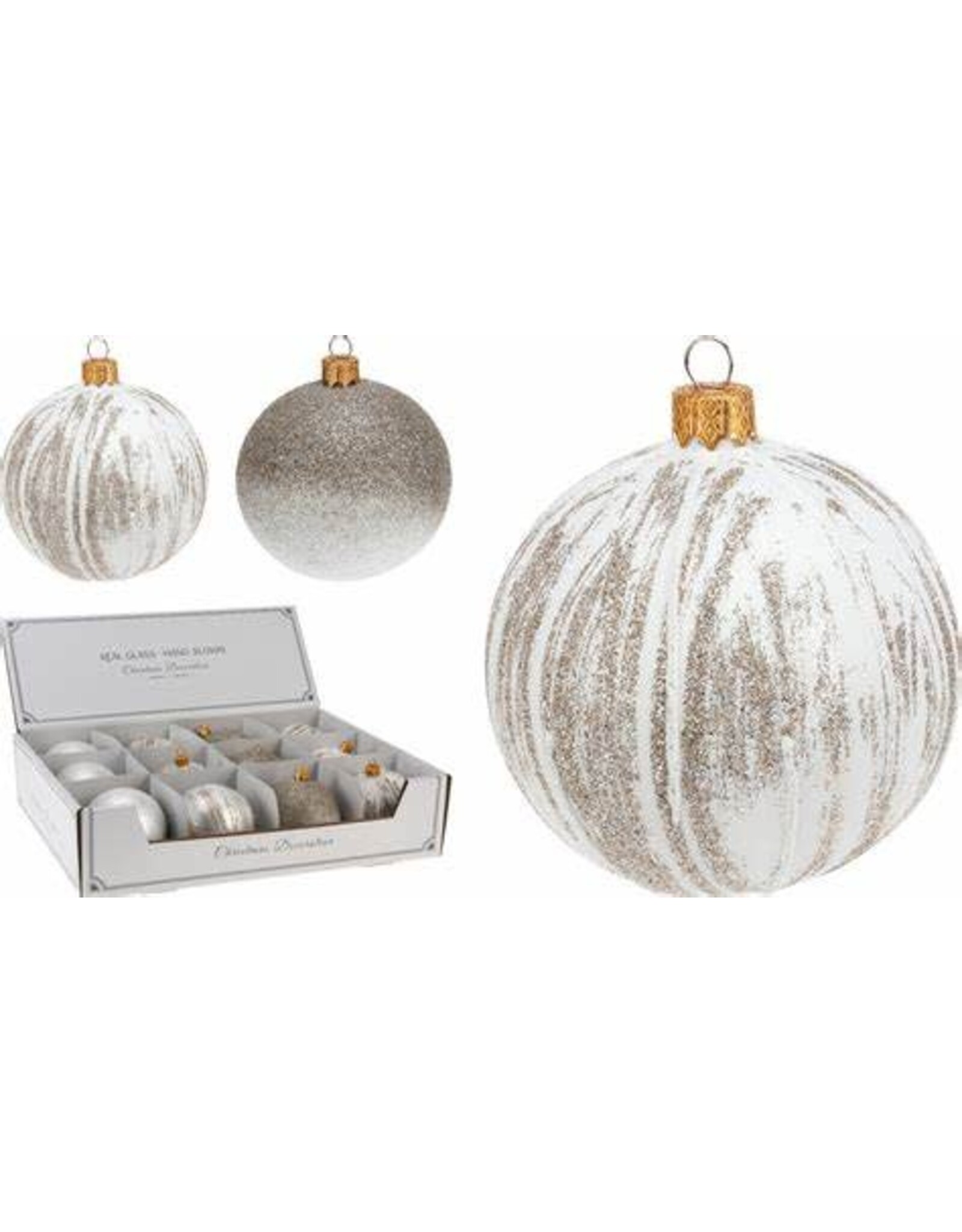 Christmas Ball 80mm White AVG118240
