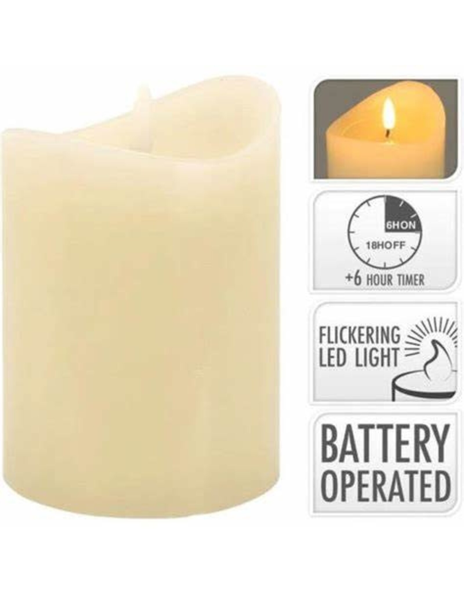 Led Candle  90 x 100mm Ivory AX5432280