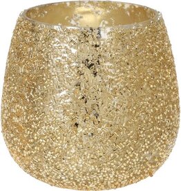 Tealight Holder 8 x 7 cm Beads Gold A68100720