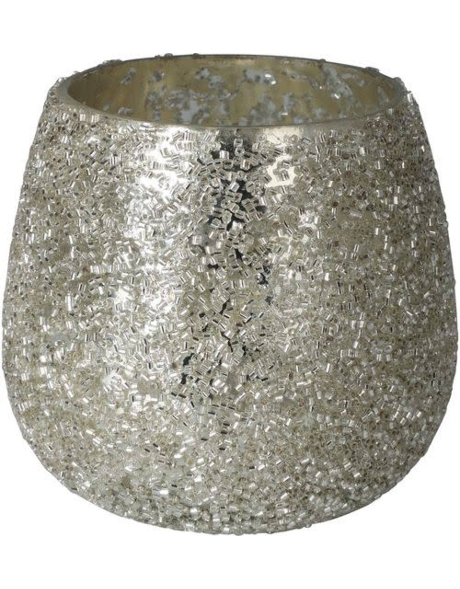 Tealight Holder 8 x7cm Beads A68100820