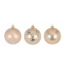 AVG113520 XMAS BALL PEACH GLITTER 80MM