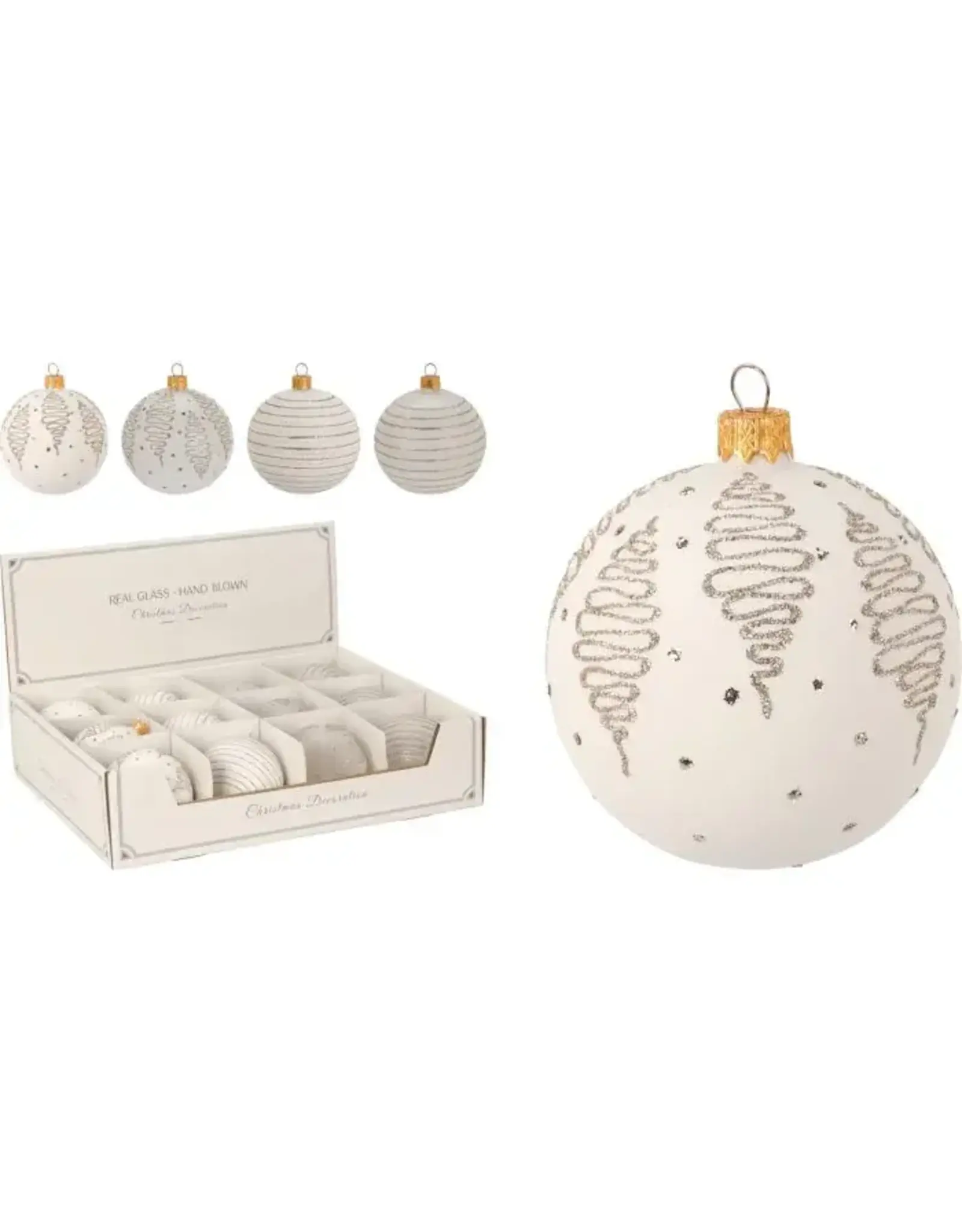 AVG118300 XMAS BALL 80MM GLITTER DECO