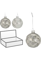 Christmas Ball  80mm 2 styles Leaf White ABT632300