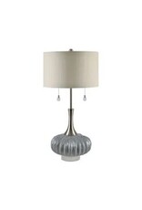 35"H fluted Glass Twin Pull Table Lamp CVAZBS118