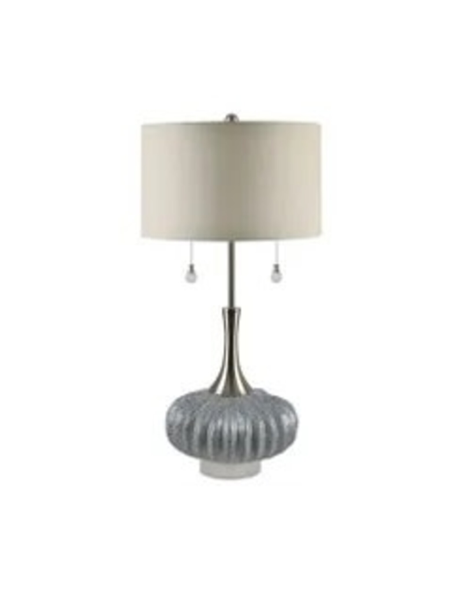 35"H fluted Glass Twin Pull Table Lamp CVAZBS118