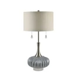 35"H fluted Glass Twin Pull Table Lamp CVAZBS118