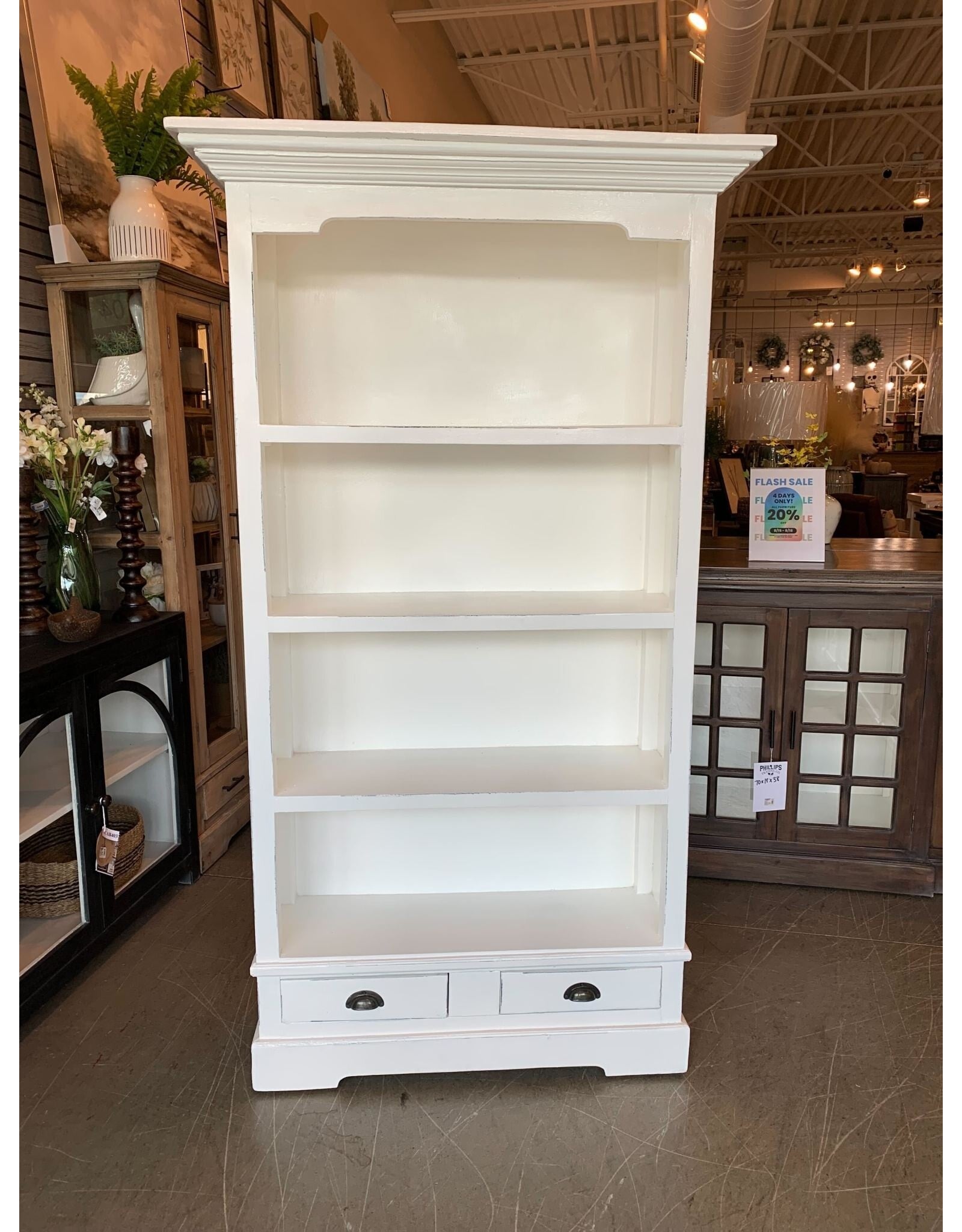 CAB183 Display Library 3Shlv/2drw 39.7x13.7x72.8"H