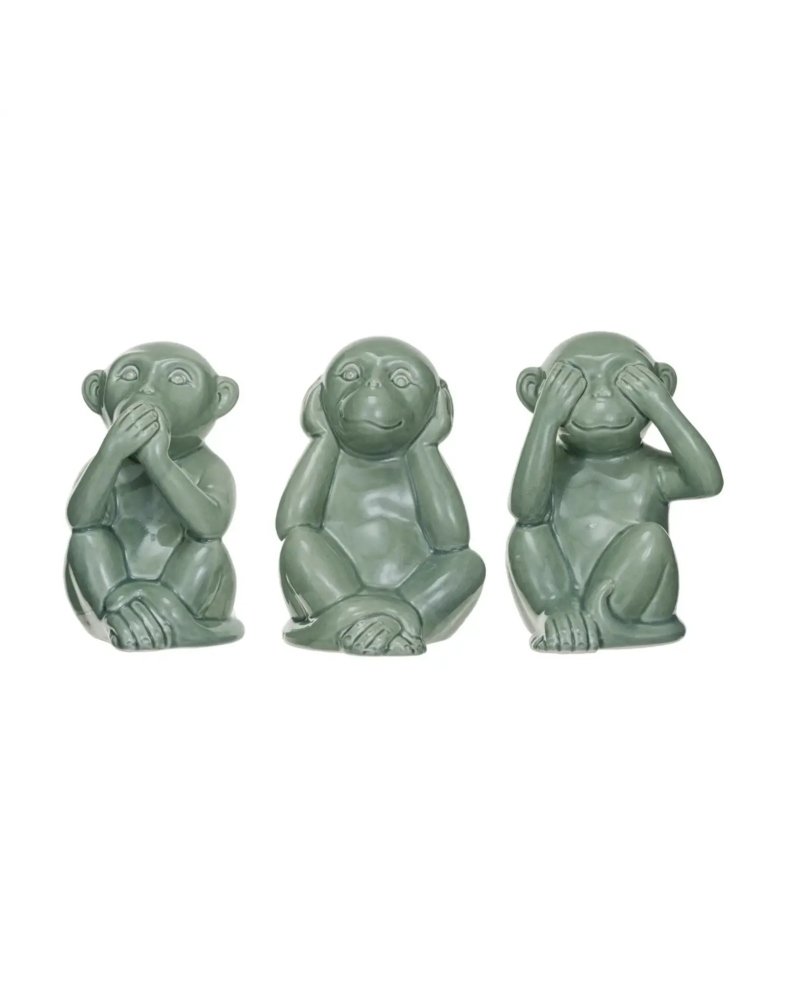 Stoneware Hear/Speak/See No Evil Monkey, 3 Styles, each DF8776A