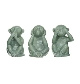 Stoneware Hear/Speak/See No Evil Monkey, 3 Styles, each DF8776A