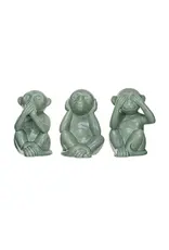 Stoneware Hear/Speak/See No Evil Monkey, 3 Styles, each DF8776A
