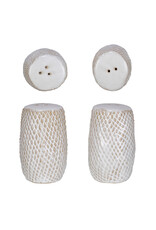 Debossed Stoneware Salt & Pepper Shakers, Set of 2 AH3300
