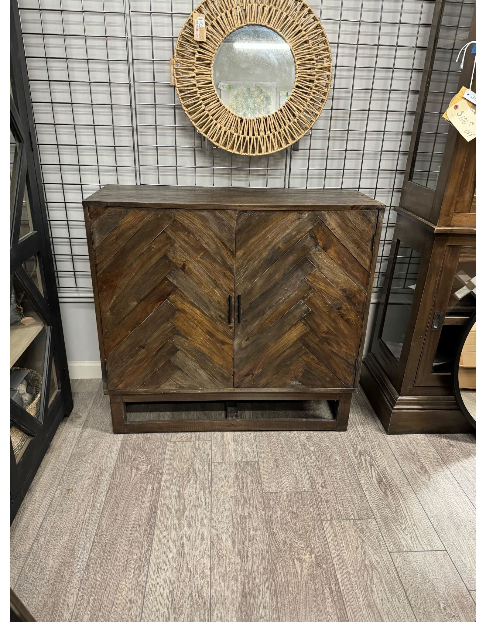 CAB275 Herringbone Accent Cabinet 41 x 15 x 38.6